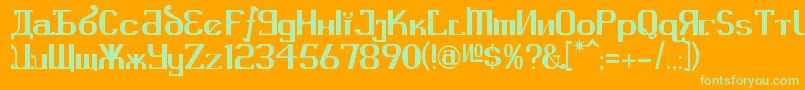 KremlinAdvisor Font – Green Fonts on Orange Background