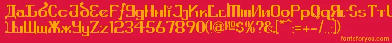 KremlinAdvisor Font – Orange Fonts on Red Background