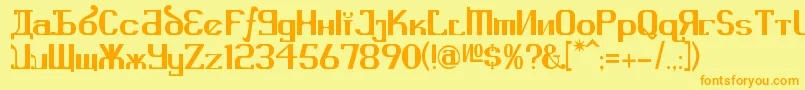 KremlinAdvisor Font – Orange Fonts on Yellow Background