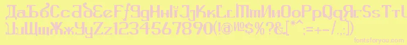 KremlinAdvisor Font – Pink Fonts on Yellow Background