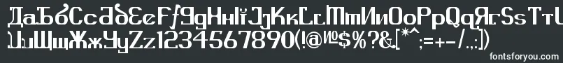 KremlinAdvisor-Schriftart – Weiße Schriften auf schwarzem Hintergrund