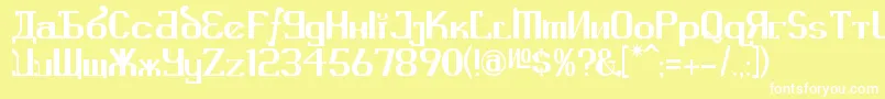 KremlinAdvisor Font – White Fonts on Yellow Background
