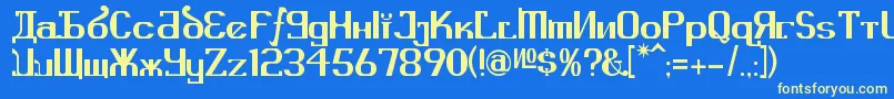 KremlinAdvisor Font – Yellow Fonts on Blue Background