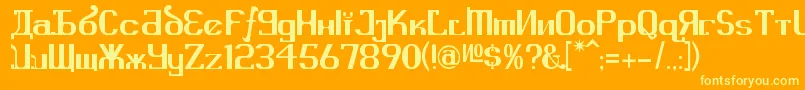 KremlinAdvisor Font – Yellow Fonts on Orange Background