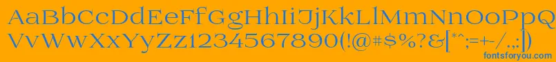 Prida01-Schriftart – Blaue Schriften auf orangefarbenem Hintergrund