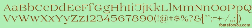 Prida01 Font – Brown Fonts on Green Background