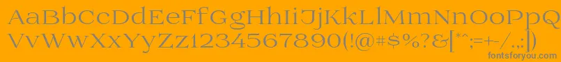 Prida01 Font – Gray Fonts on Orange Background