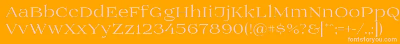 Prida01-fontti – vaaleanpunaiset fontit oranssilla taustalla