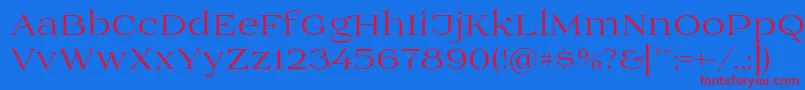 Prida01 Font – Red Fonts on Blue Background