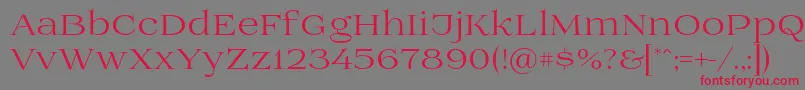 Prida01 Font – Red Fonts on Gray Background