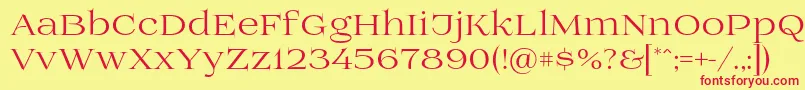 Prida01 Font – Red Fonts on Yellow Background