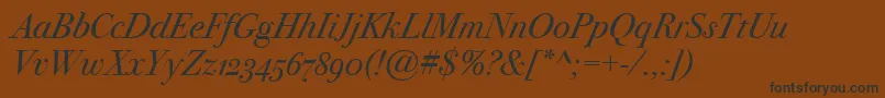 BodoniSvtytwoOsItcTtBookit Font – Black Fonts on Brown Background