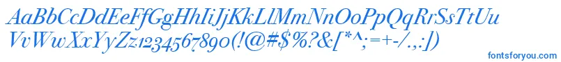 BodoniSvtytwoOsItcTtBookit-Schriftart – Blaue Schriften