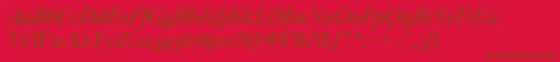 BodoniSvtytwoOsItcTtBookit Font – Brown Fonts on Red Background