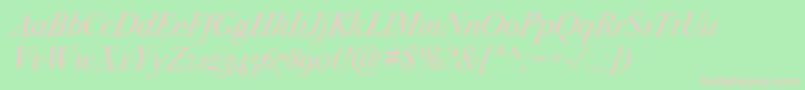 BodoniSvtytwoOsItcTtBookit Font – Pink Fonts on Green Background