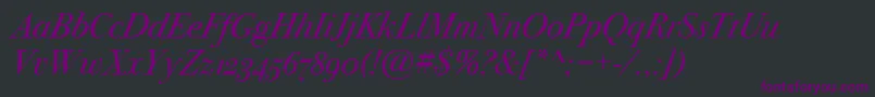 BodoniSvtytwoOsItcTtBookit Font – Purple Fonts on Black Background