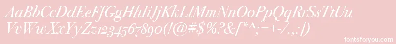 BodoniSvtytwoOsItcTtBookit Font – White Fonts on Pink Background