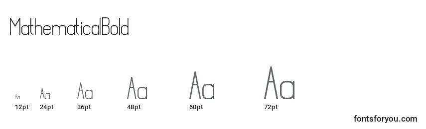 MathematicalBold Font Sizes