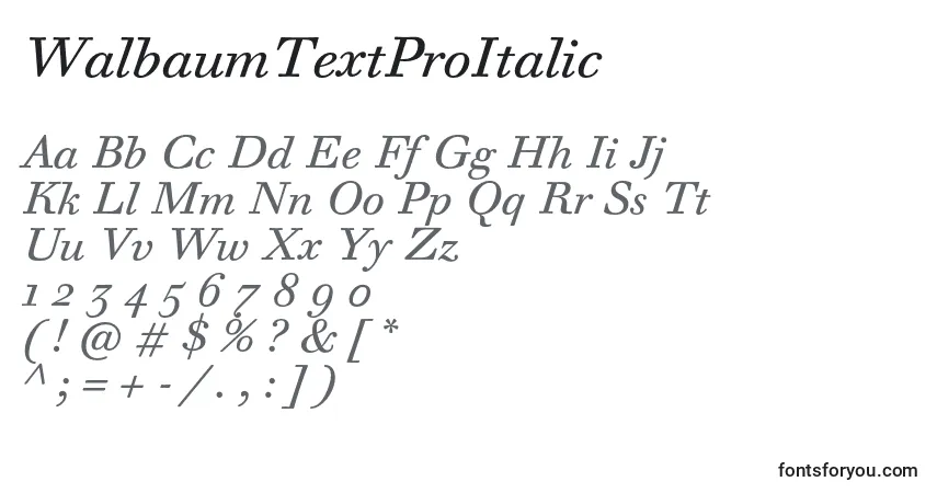 Police WalbaumTextProItalic - Alphabet, Chiffres, Caractères Spéciaux