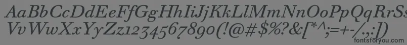 WalbaumTextProItalic-Schriftart – Schwarze Schriften auf grauem Hintergrund