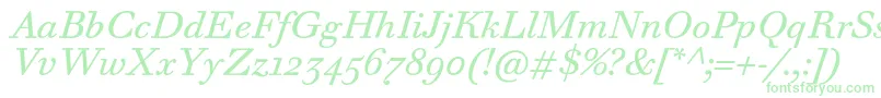 WalbaumTextProItalic Font – Green Fonts on White Background