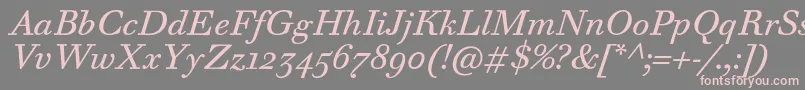 Подробнее о шрифте WalbaumTextProItalic Шрифт WalbaumTextProItalic – розовые шрифты на сером фоне