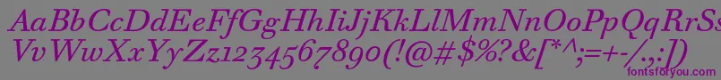 WalbaumTextProItalic Font – Purple Fonts on Gray Background