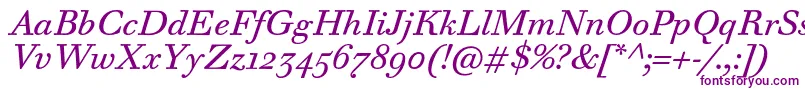 WalbaumTextProItalic Font – Purple Fonts on White Background