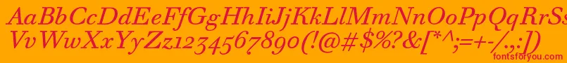 WalbaumTextProItalic Font – Red Fonts on Orange Background