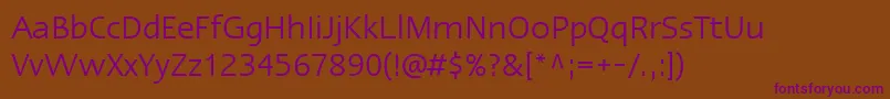LinotypeErgoRegular Font – Purple Fonts on Brown Background
