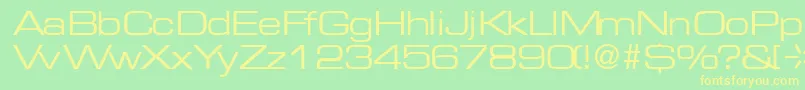 Więcej informacji o czcionce MicrogramRegularDb Czcionka MicrogramRegularDb – żółte czcionki na zielonym tle