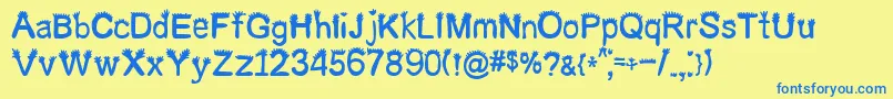 ButchCrew Font – Blue Fonts on Yellow Background