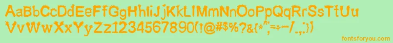 ButchCrew Font – Orange Fonts on Green Background