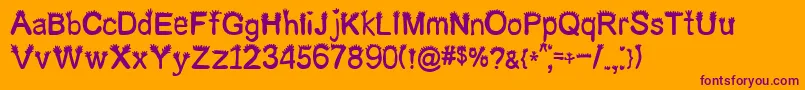 ButchCrew Font – Purple Fonts on Orange Background