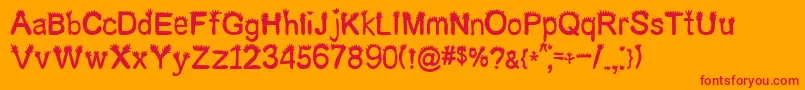 ButchCrew Font – Red Fonts on Orange Background