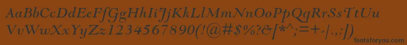GoudymodernmtstdItalic Font – Black Fonts on Brown Background