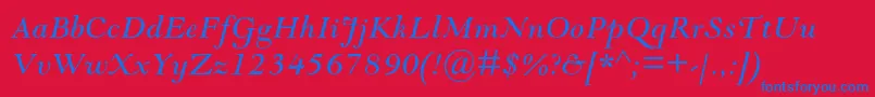 fuente GoudymodernmtstdItalic – Fuentes Azules Sobre Fondo Rojo