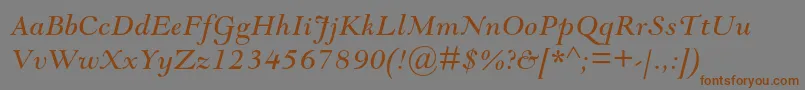 GoudymodernmtstdItalic Font – Brown Fonts on Gray Background