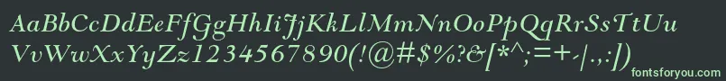 GoudymodernmtstdItalic Font – Green Fonts on Black Background