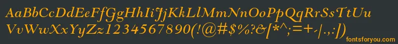 フォントGoudymodernmtstdItalic – 黒い背景にオレンジの文字