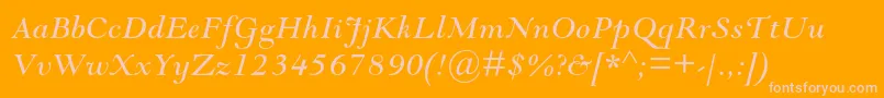 フォントGoudymodernmtstdItalic – オレンジの背景にピンクのフォント