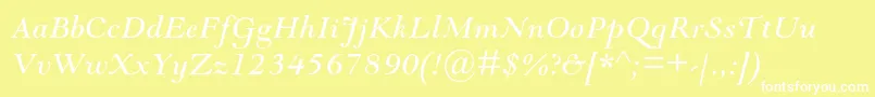 GoudymodernmtstdItalic Font – White Fonts on Yellow Background