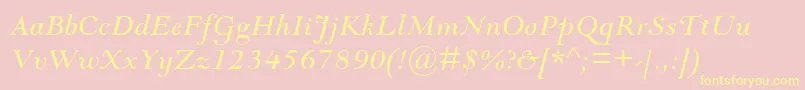 フォントGoudymodernmtstdItalic – 黄色のフォント、ピンクの背景