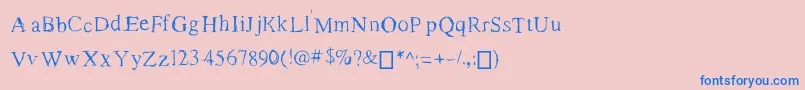 フォントRomanNewTimes – ピンクの背景に青い文字