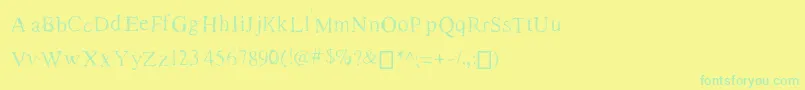 RomanNewTimesフォントについての詳細 フォントRomanNewTimes – 黄色い背景に緑の文字