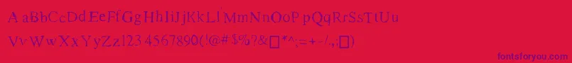 RomanNewTimes-fontti – violetit fontit punaisella taustalla
