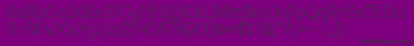 フォントRoughLtRegular – 紫の背景に黒い文字
