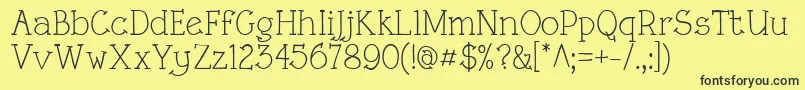 RoughLtRegular Font – Black Fonts on Yellow Background