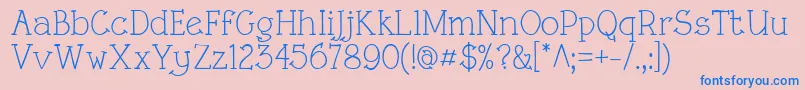 RoughLtRegular Font – Blue Fonts on Pink Background