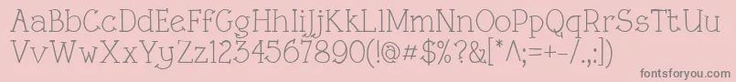 RoughLtRegular Font – Gray Fonts on Pink Background